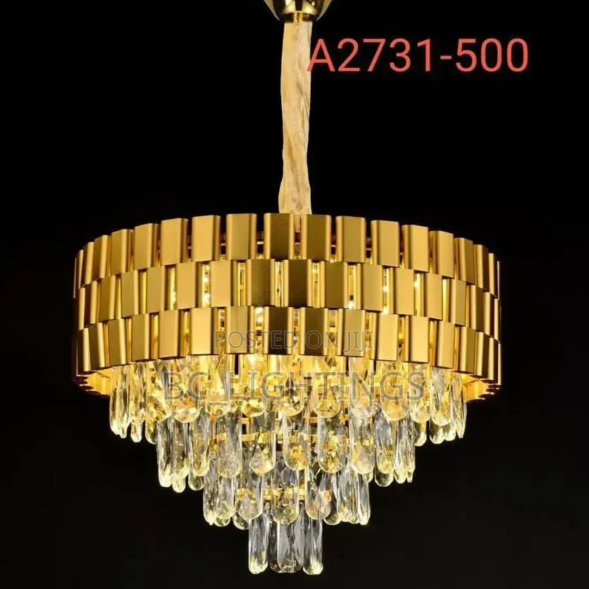 Luxury Crystal Chandelier Light With Remote Control, Led and Bulb