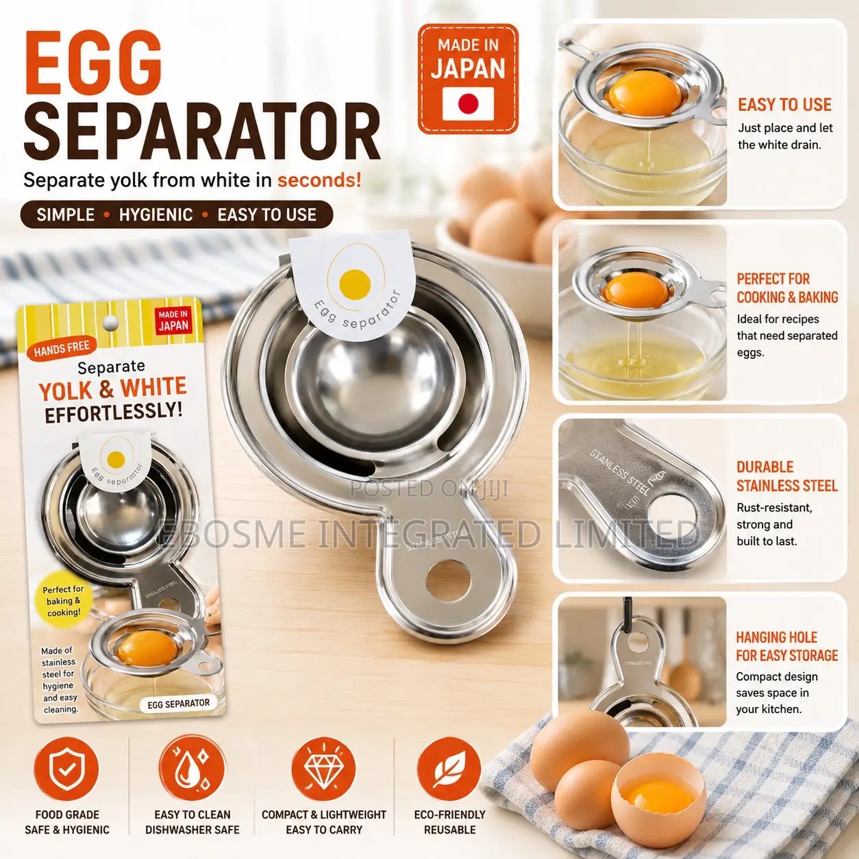 Egg Separator – Stainless Steel Egg Yolk Separator