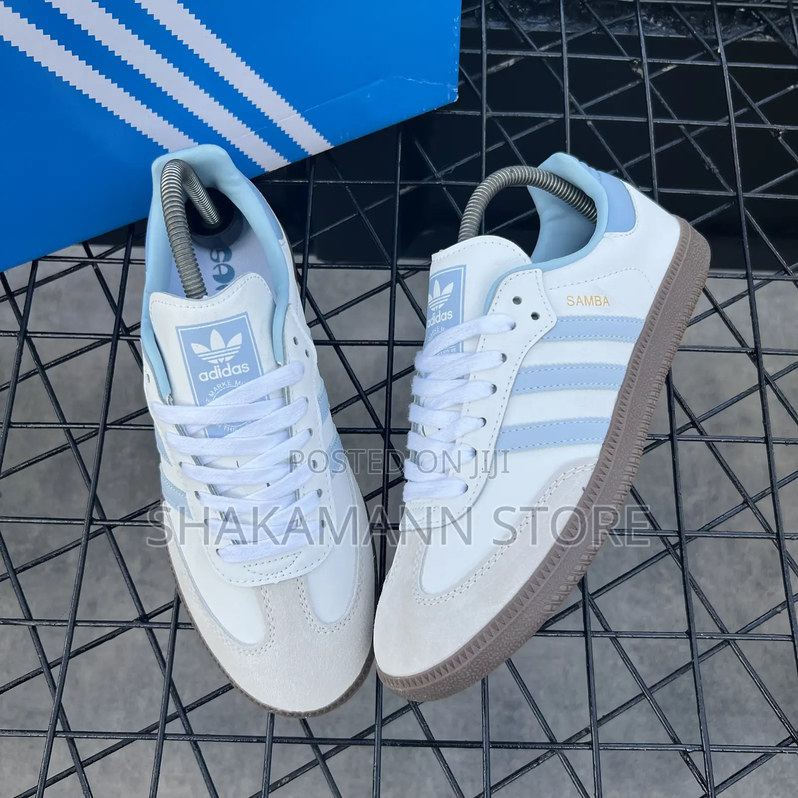 Original Adidas Sambas White and Blue