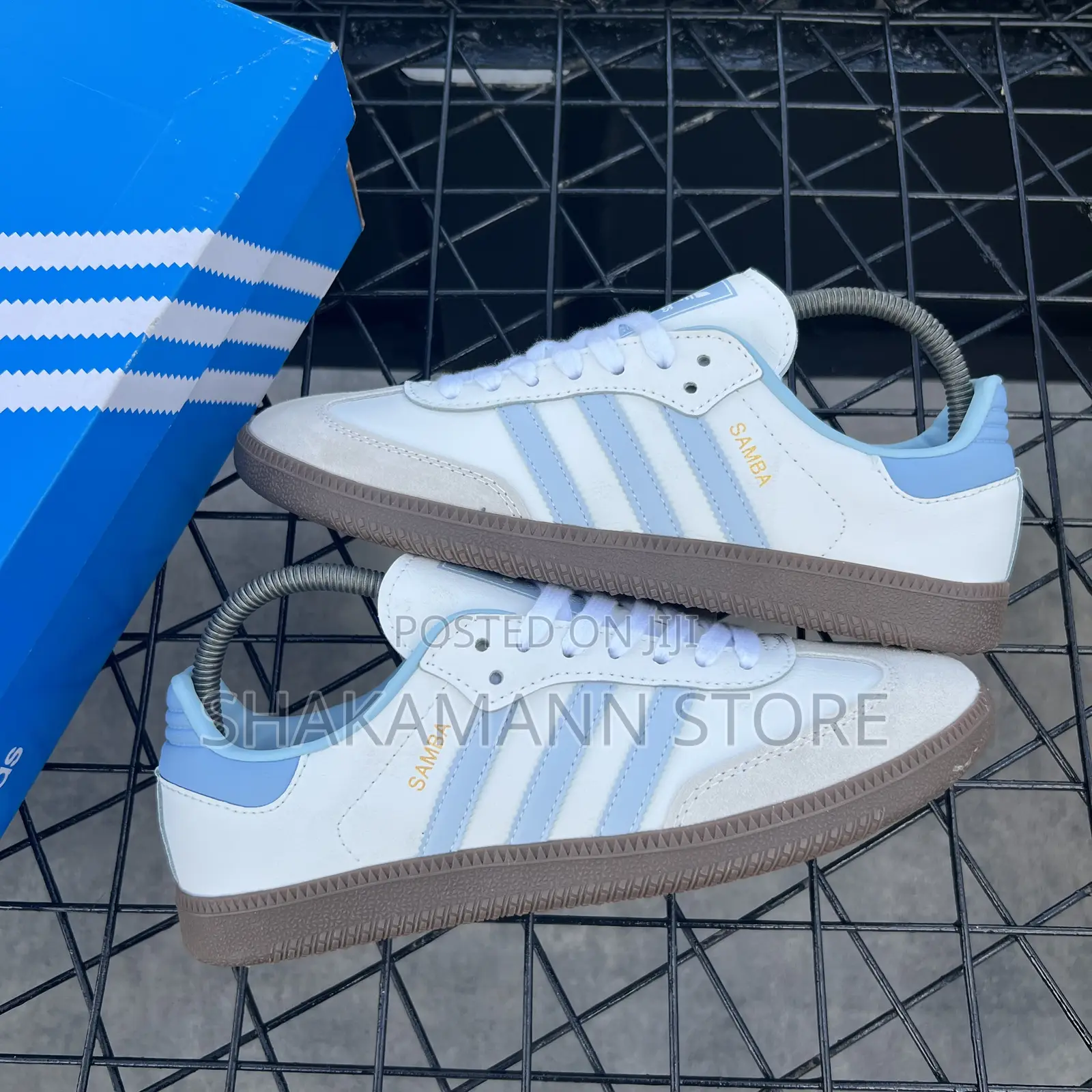 Original Adidas Sambas White and Blue