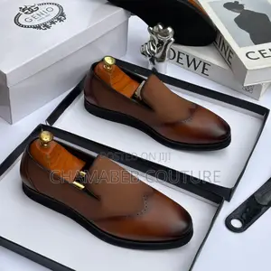 Genio Leather Loafers | Slip-on Dress Shoes | Black Brown