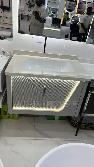 Luxury White Bathroom Cabinet With Sensor Led Lights