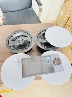 Smart Amplifier With Nub and 4 Frameless Ceiling Speakers Setup
