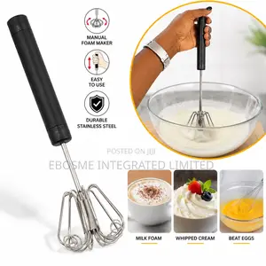 Hand Push Whisk Mixer – Stainless Steel Egg Beater Milk Frother