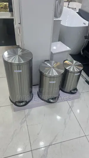 Luxury Pure Stainless Steel Waste Bin – Foot Opening Soft Closing