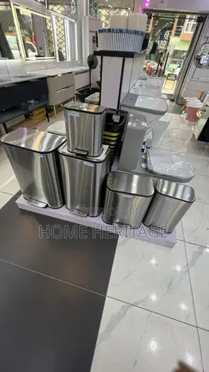 Luxury Stainless Steel Square Waste Bin – Foot Opening Soft Closing