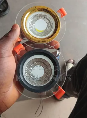 6watts Glass Recess Black/Gold Rim