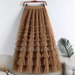 Women Imported Layered Long Skirt Maxi Skirt