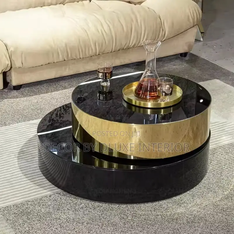 Modern Double Rotating Center Table