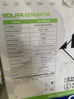 Lutian 1000 Solar Generator With Two 400w Solar Panels