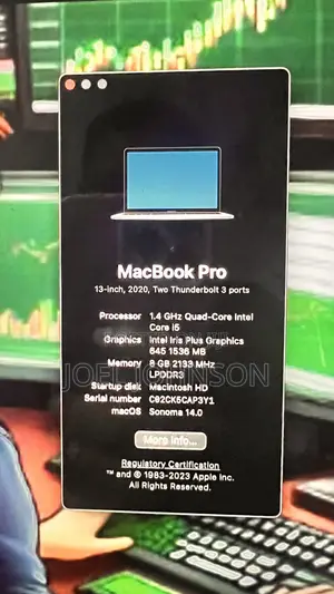 Laptop Apple MacBook Pro 2020 8GB Intel Core i5 HDD 512GB