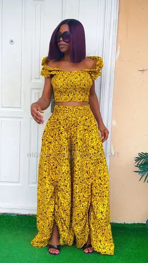 Off Shoulder Crop Top and Palazzo Trouser - Style 448
