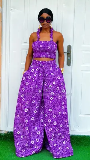 Backless Crop Top With Palazzo Trouser - Style 603
