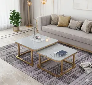 Real Marble Square Twin Center Table 70cm × 60cm