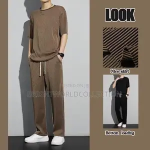 Men's Silk Suit New Trendy Loose Drape Men's Breathable Casual Wear