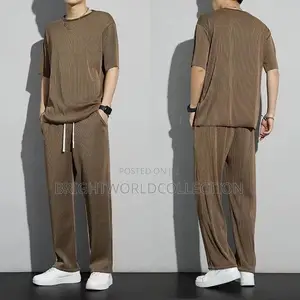 Men's Ice Silk Sports Suit Summer Trendy Loose Breathable Casual