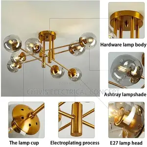 Simple and Modern Led Ceiling Lamp Golden Living Room Bedroom Dining