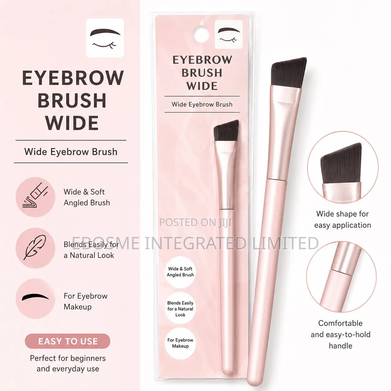 Wide Eyebrow Brush – Soft Angled Makeup Brush