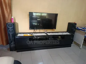 Tv Console With Led Light for Sale at Bodija Ibadan.43inchessmart Tv