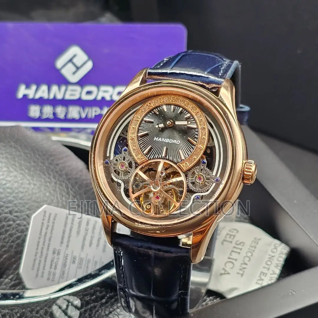High Quality Hanboro Leather Style Watch Automatic for Men’S
