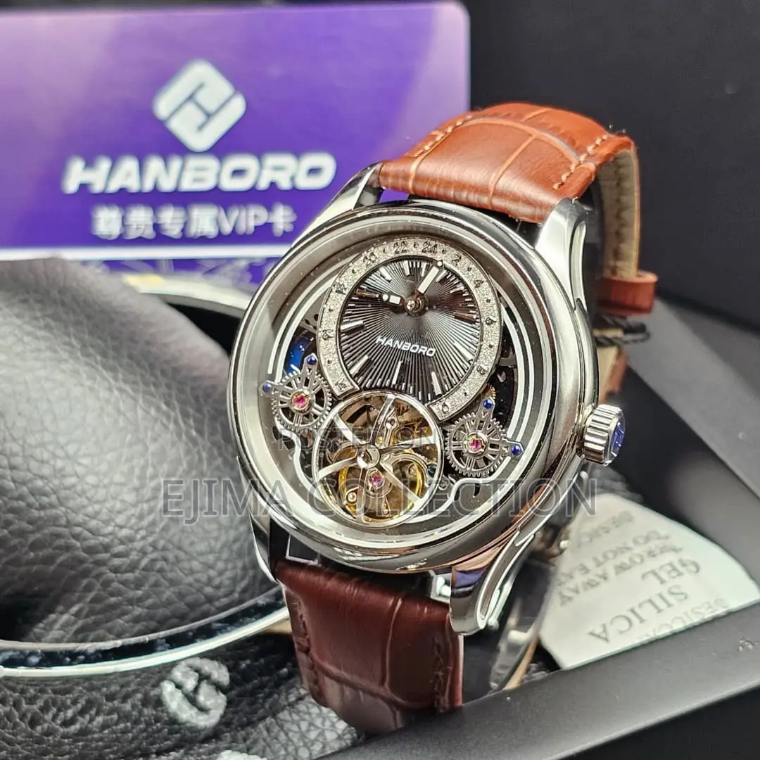 High Quality Hanboro Leather Style Watch Automatic for Men’S