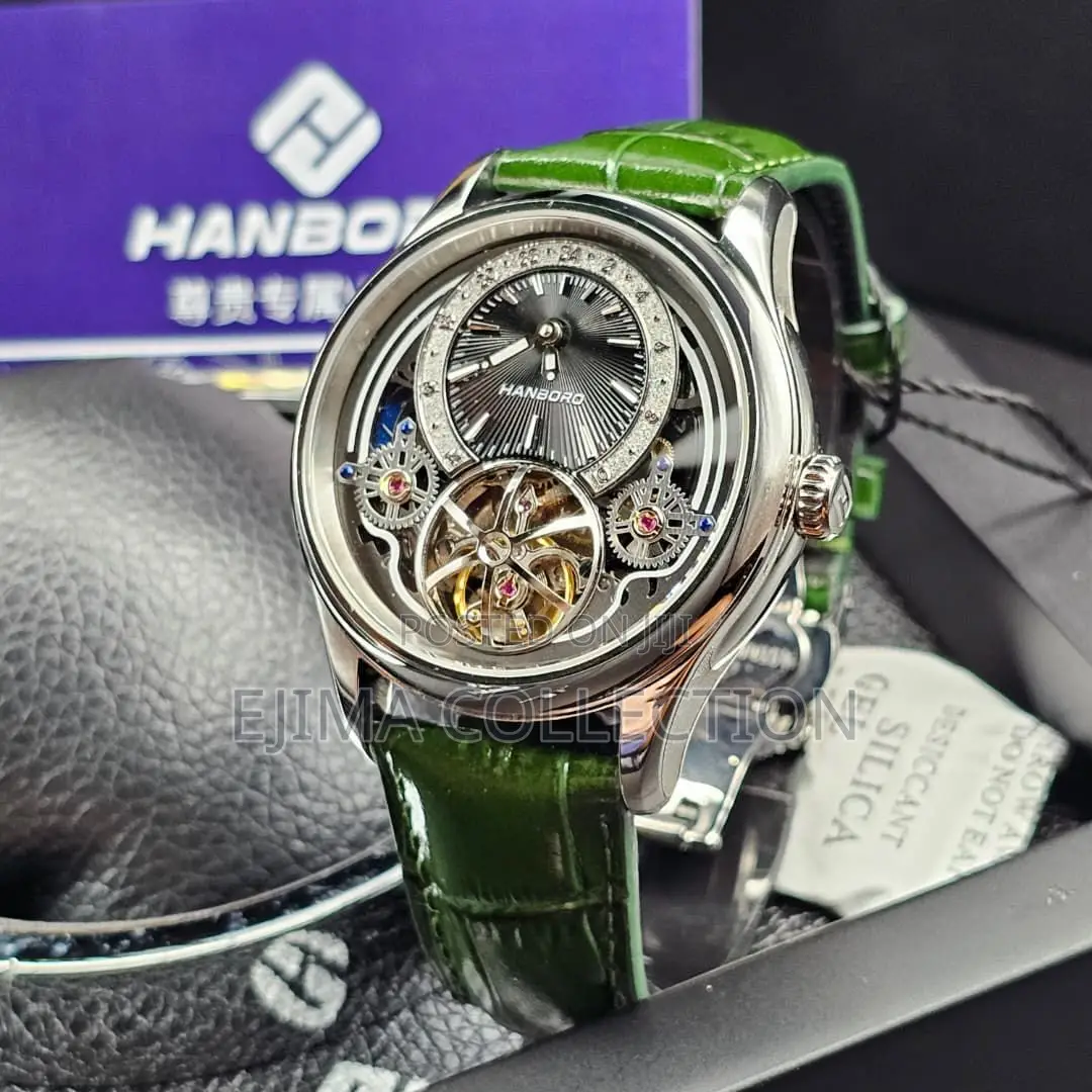 High Quality Hanboro Leather Style Watch Automatic for Men’S