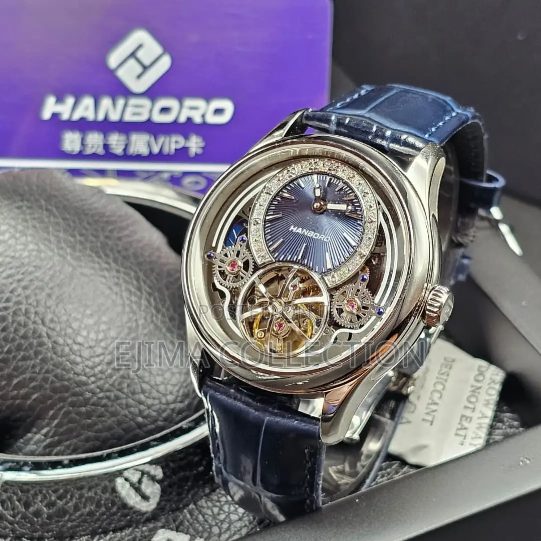 High Quality Hanboro Leather Style Watch Automatic for Men’S