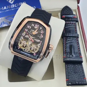 High Quality Hanboro Dual Leather Strap Automatic Watch