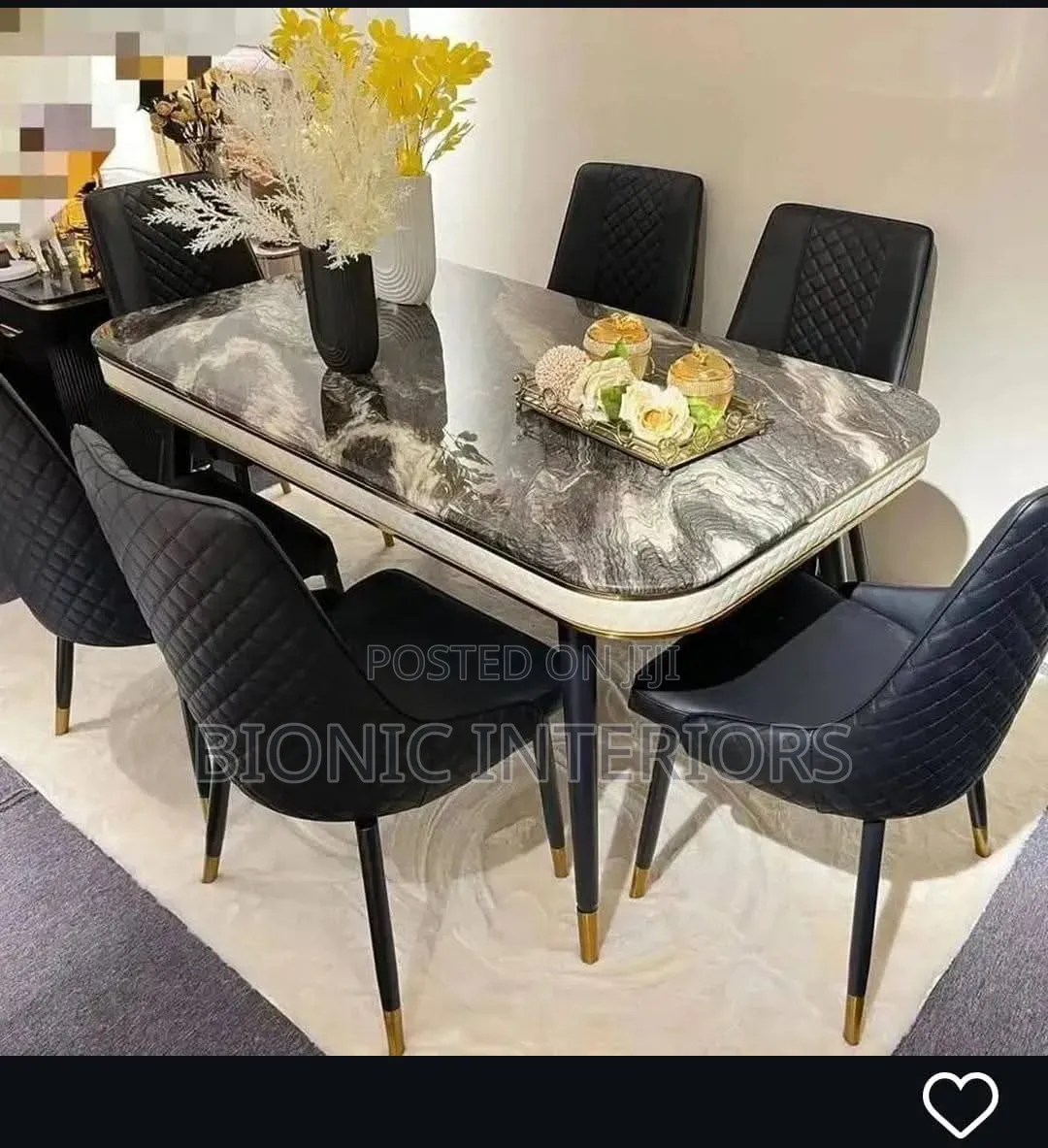 Luxury Marble Dining Table Set With Chairs Stainless Base