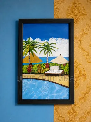 Luxury Beach Resort Wall Art Painting Framed Home Decor