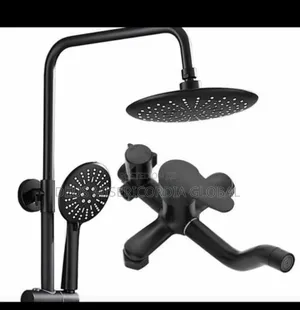 Modern Black Standing Shower Mixer Set
