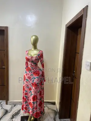 Pink Floral Long Sleeve Maxi Dress