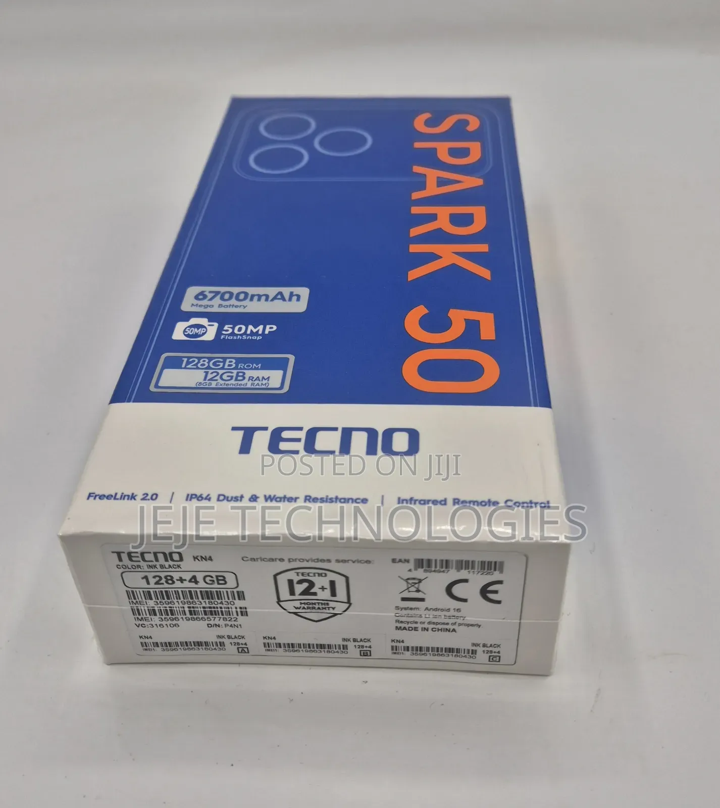 New Tecno Spark 50 128 GB Black