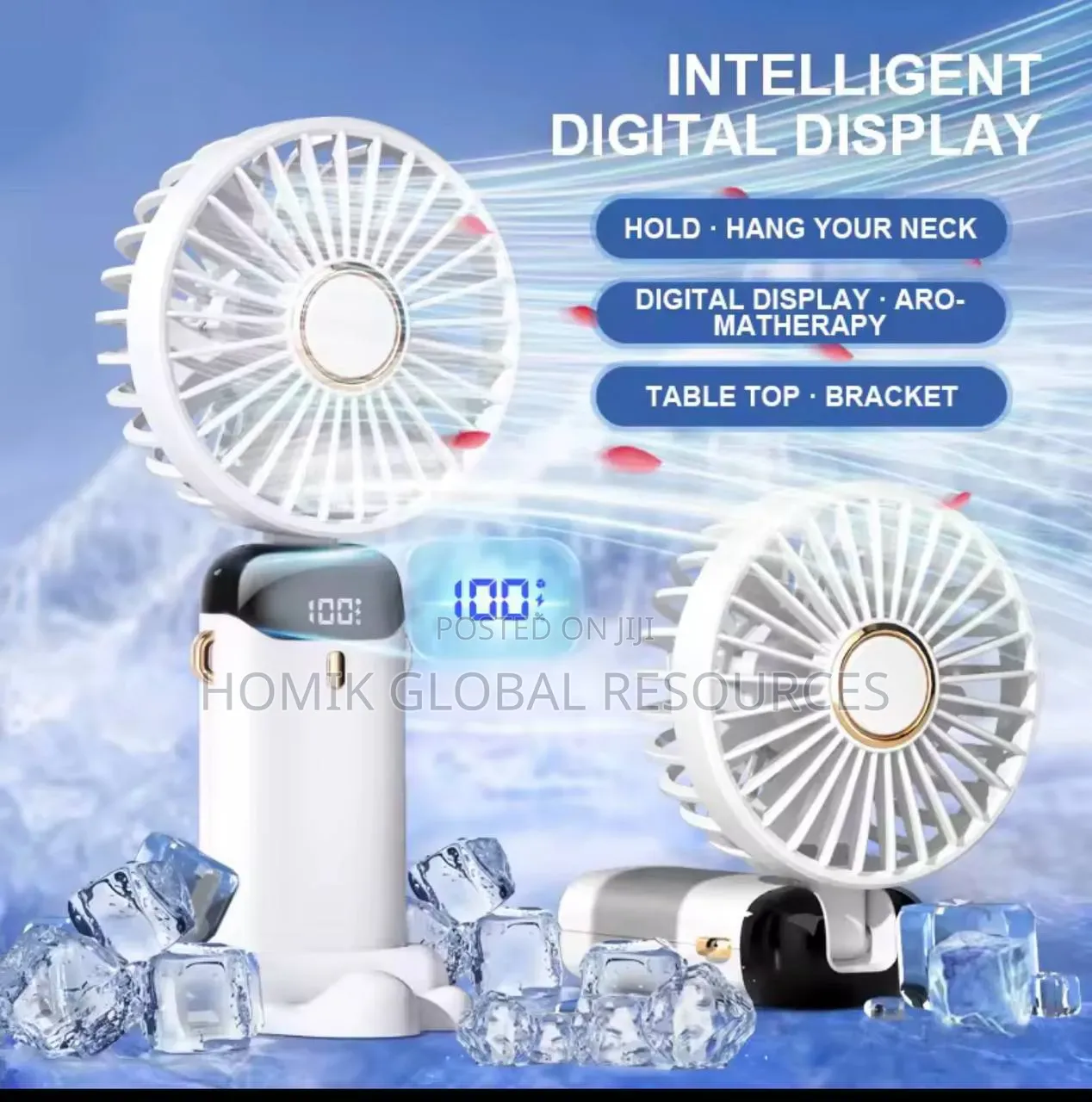 Portable Rechargeable Digital Display Table / Hand Fan (Sx-122)