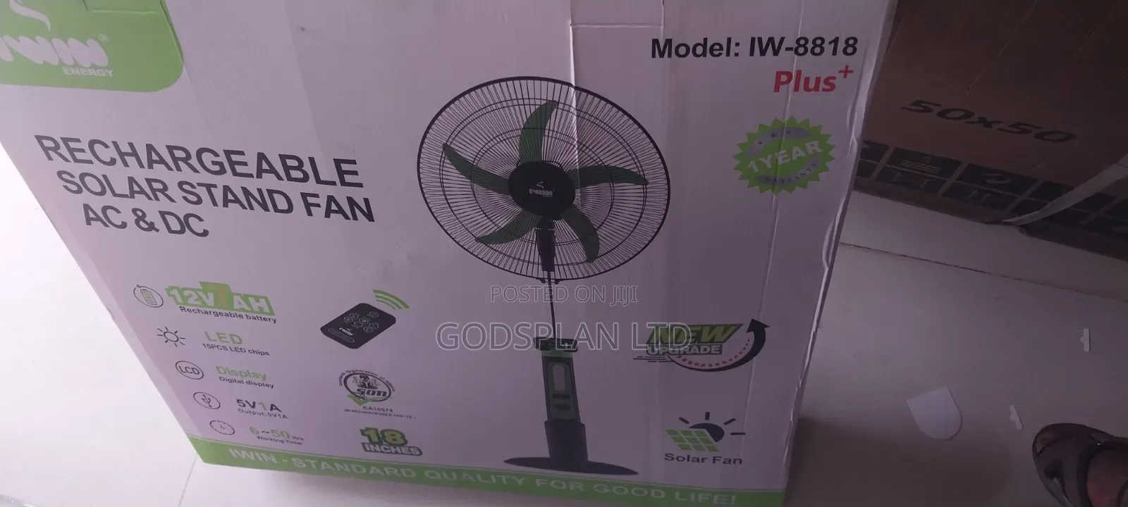 Rechargeable Fan 18 Inches