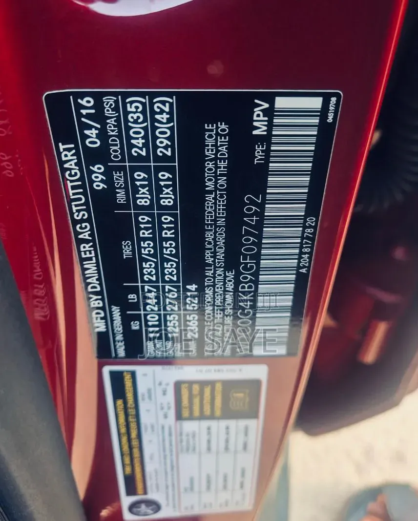 Mercedes-Benz GLC-Class 2016 Red