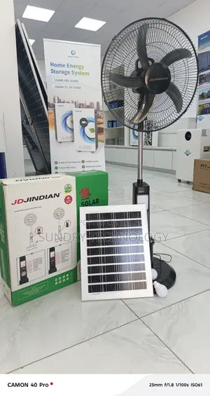 18 Inches Rechargeable Solar Fan With Led Light