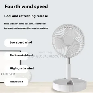 Retractable Speedy Blades Rechargeable Tabletop Fan