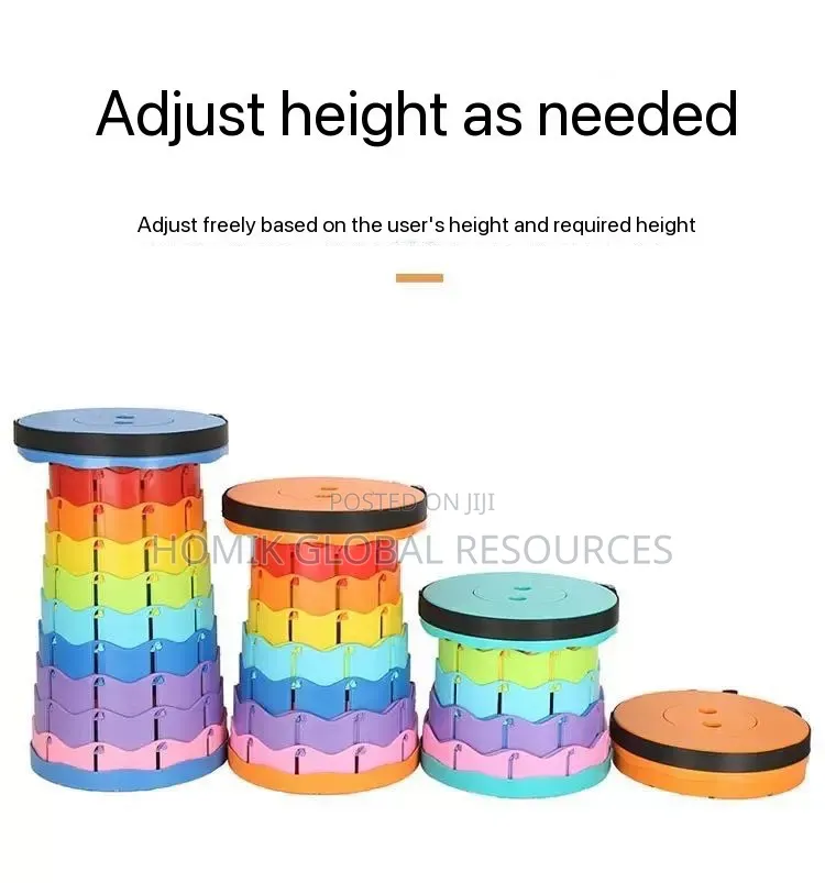 Retractable/Foldable Adjustable Height Thickened Plastic Stool