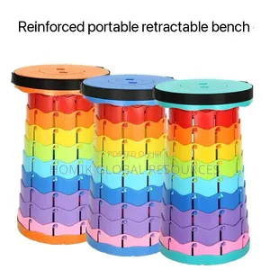 Retractable/Foldable Adjustable Height Thickened Plastic Stool