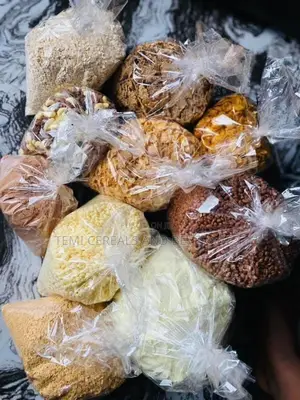 Cereals and Beverages in Bags and Paint Rubber