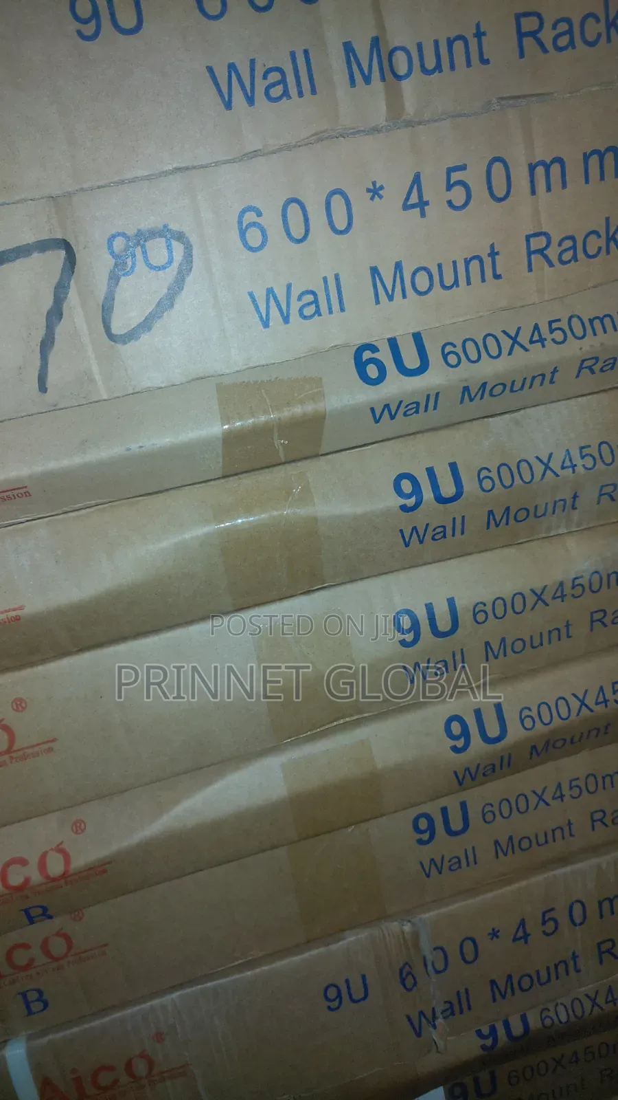 Aico 9u Rack 600x450 Wall Mount With Fan