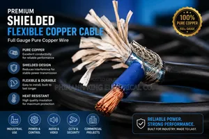 10mm 2core Shielded Flexible Copper Cable Full Gauge Pure Copper Wire