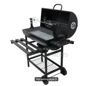 Foreign Charcoal Barbecue Grill With Hanging Chicken Rotisserie