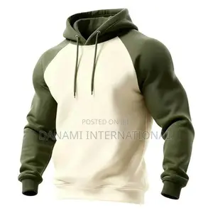 Raglan Hoodie Design -Cream /Army Green