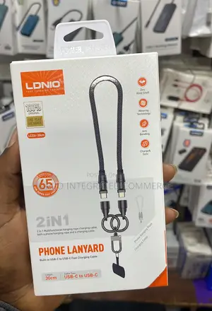 2 in 1phone Lanyard Built-in Usb-C to Usb-c.Fast Charging Cable Ldnio