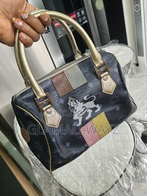 MCM Visetos Princess Lion Boston Bag