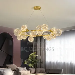 Nordic Ring Lamp Romantic Star Chandelier Glass Ball Hanging Light