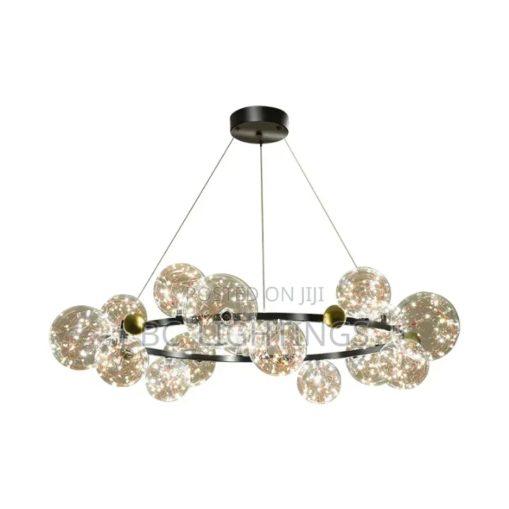 Nordic Ring Lamp Romantic Star Chandelier Glass Ball Hanging Light