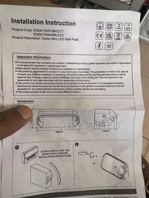 16w Gekko Led Emergency Mini Wall Light